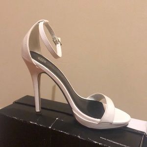 Perfect condition, White strappy sandals. 4 inch heel